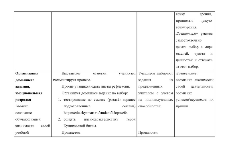 Файл:Технологическая карта урока. Куликовское поле – поле русской славы.pdf