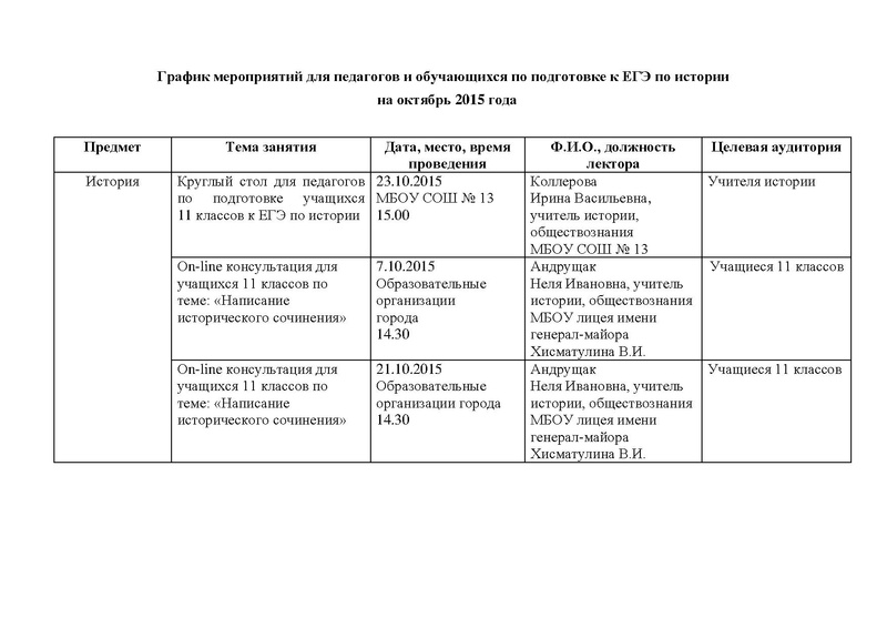 Файл:График мероприятий на октябрь ЕГЭ Октябрь История.pdf