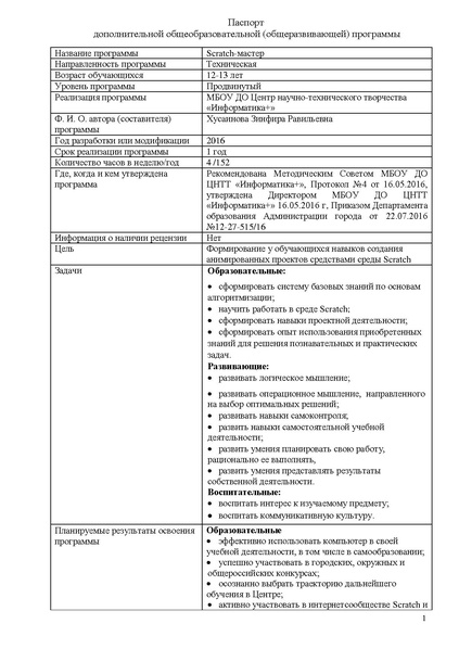 Файл:2. ДОП - Scratch-мастер Хусаинова З.Р., Информатика+.pdf